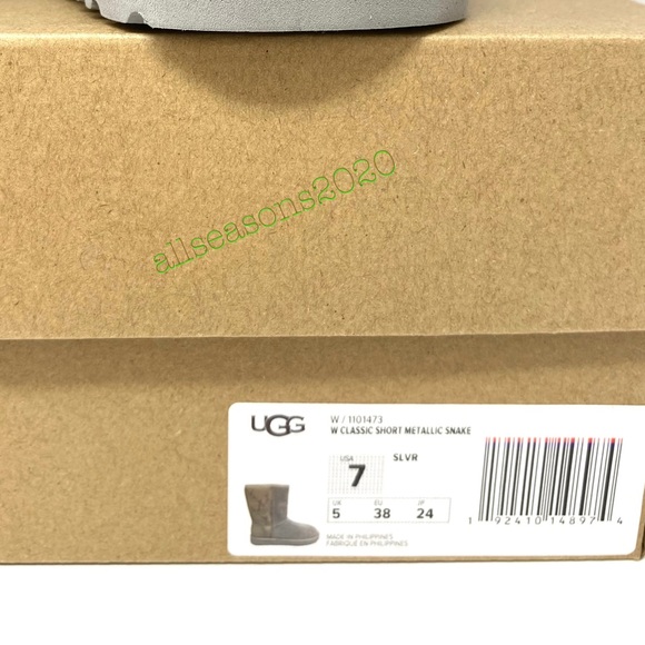 UGG Classic Short Metallic Shake Grey Women Boots - Picture 9 of 9